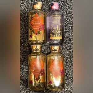 4 bottles of Bath and Body Works shower gel